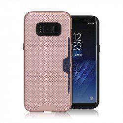 Galaxy S8 Credit Card Hybrid Case (Rose Gold)